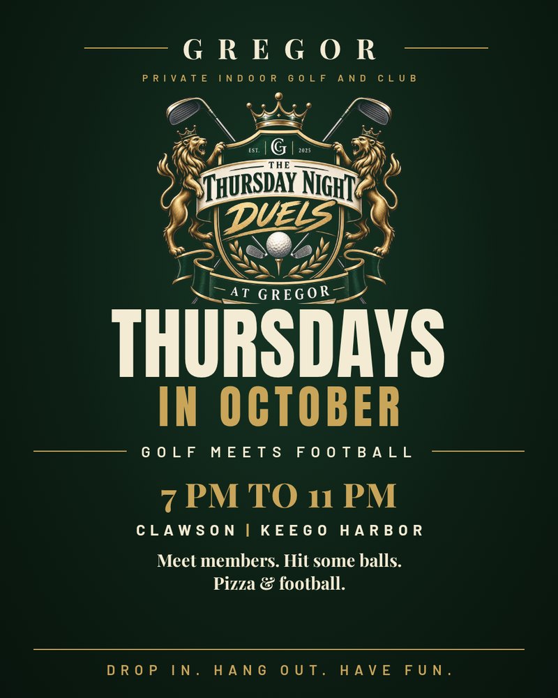 Thursdays in October: Thursday Night Duels at Gregor, 7 PM to 11 PM at Clawson and Keego Harbor